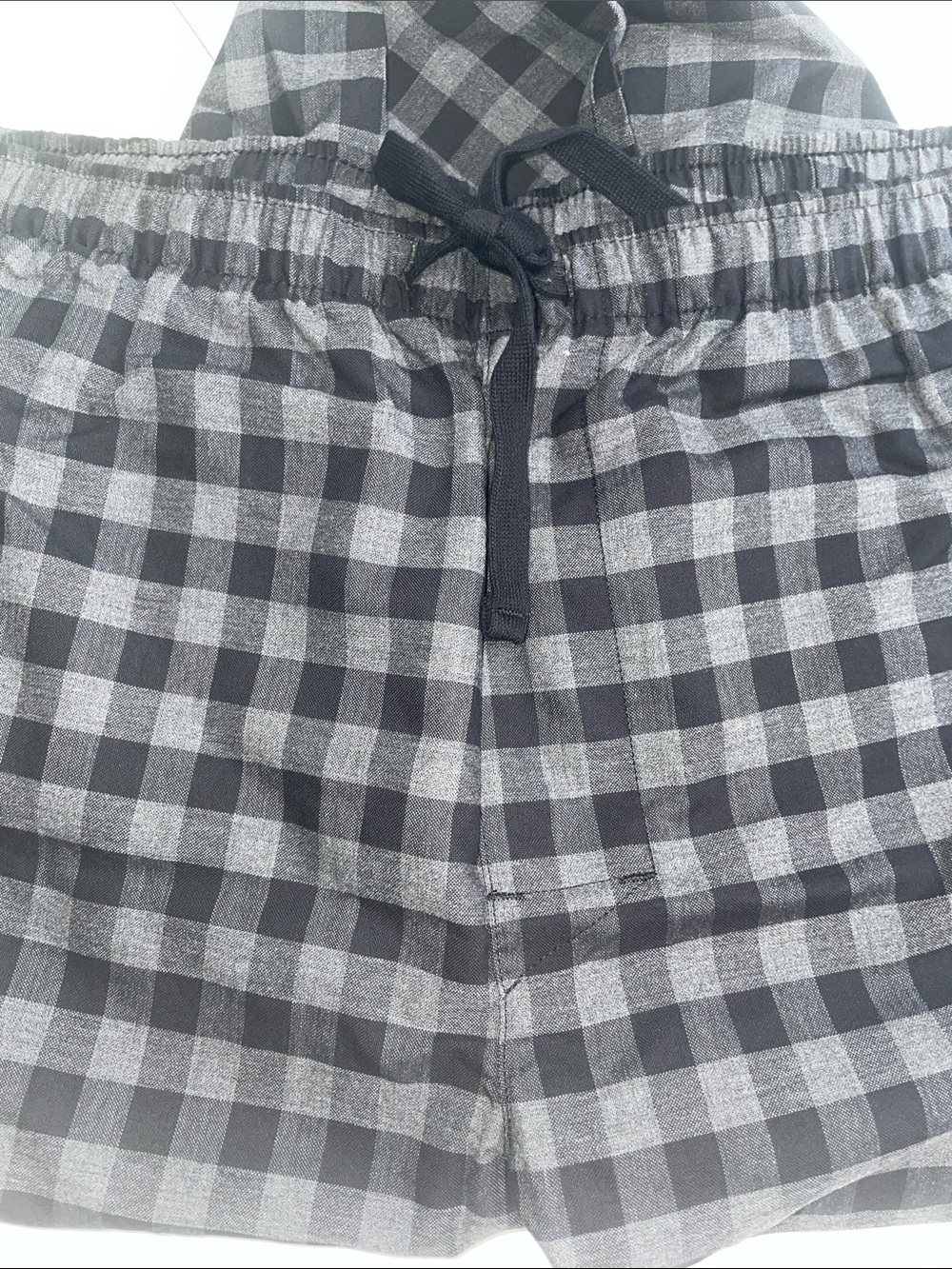 Black & Gray Gingham Drawstring PJ bottoms
